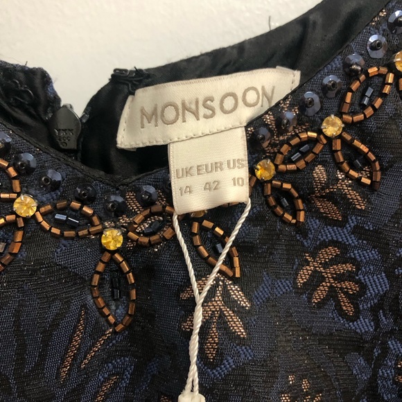Beautiful Brand NewMonsoon dress with gorgeous beading. Size 10US really lovely! - Picture 6 of 7